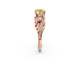 Rose gold Fancy Yellow Round Cut Diamond Solitaire Ring with Milgrain Pavé Band and Four-Prong Setting_24