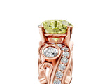 Rose gold Fancy Yellow Round Cut Diamond Solitaire Ring with Milgrain Pavé Band and Four-Prong Setting_27