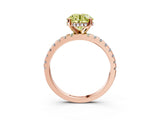 Rose gold Fancy Yellow Round Cut Diamond Solitaire Ring with Pavé Band and Four-Prong Setting_20