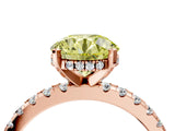 Rose gold Fancy Yellow Round Cut Diamond Solitaire Ring with Pavé Band and Four-Prong Setting_21