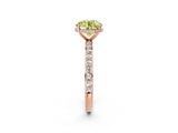 Rose gold Fancy Yellow Round Cut Diamond Solitaire Ring with Pavé Band and Hidden Halo_21