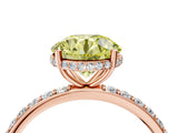 Rose gold Fancy Yellow Round Cut Diamond Solitaire Ring with Pavé Band and Hidden Halo_23