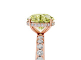 Rose gold Fancy Yellow Round Cut Diamond Solitaire Ring with Pavé Band and Hidden Halo_24