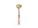 Rose gold Fancy Yellow Round Cut Diamond Solitaire Ring with Pavé Band and Prong Setting_14