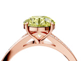 Rose gold Fancy Yellow Round Cut Diamond Solitaire Ring with Pavé Band and Prong Setting_16