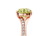 Rose gold Fancy Yellow Round Cut Diamond Solitaire Ring with Pavé Band and Prong Setting_17