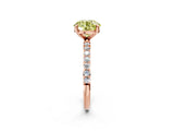 Rose gold Fancy Yellow Round Cut Diamond Solitaire Ring with Pave Band and Four Prong Setting_18