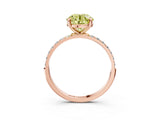 Rose gold Fancy Yellow Round Cut Diamond Solitaire Ring with Pave Band and Four Prong Setting_19