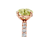 Rose gold Fancy Yellow Round Cut Diamond Solitaire Ring with Pave Band and Four Prong Setting_21