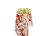 Rose gold Fancy Yellow Round Cut Diamond Solitaire Ring with Prong Setting and Twisted Pavé Band_5