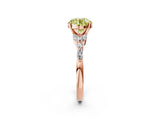 Rose gold Fancy Yellow Round Cut Diamond Solitaire Ring with Side Stones and Four-Prong Setting_18