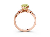 Rose gold Fancy Yellow Round Cut Diamond Solitaire Ring with Side Stones and Four-Prong Setting_19