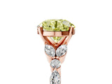 Rose gold Fancy Yellow Round Cut Diamond Solitaire Ring with Side Stones and Four-Prong Setting_21