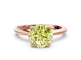 Rose gold Fancy Yellow Round Cut Diamond Solitaire Ring with Six-Prong Setting and Classic Band_35
