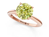 Rose gold Fancy Yellow Round Cut Diamond Solitaire Ring with Six-Prong Setting and Classic Band_36