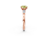 Rose gold Fancy Yellow Round  Cut Diamond Solitaire Ring with Tapered Baguette Accents and Four-Prong Setting_2
