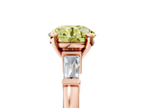 Rose gold Fancy Yellow Round  Cut Diamond Solitaire Ring with Tapered Baguette Accents and Four-Prong Setting_5