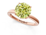 Rose gold Fancy Yellow Round Cut Diamond Solitaire Ring with Thin Band and Prong Setting_13
