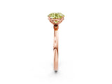 Rose gold Fancy Yellow Round Cut Diamond Solitaire Ring with Thin Band and Prong Setting_14