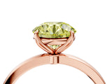 Rose gold Fancy Yellow Round Cut Diamond Solitaire Ring with Thin Band and Prong Setting_16