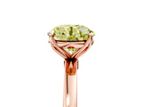 Rose gold Fancy Yellow Round Cut Diamond Solitaire Ring with Thin Band and Prong Setting_17