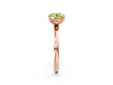 Rose gold Fancy Yellow Round Cut Diamond Solitaire Ring with Thin Band and Prong Setting_26