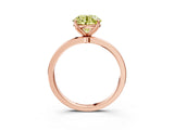 Rose gold Fancy Yellow Round Cut Diamond Solitaire Ring with Thin Band and Prong Setting_27