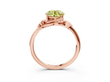 Rose gold Fancy Yellow Round Cut Diamond Solitaire Ring with Twist Band and Four-Prong Setting_32