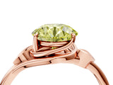 Rose gold Fancy Yellow Round Cut Diamond Solitaire Ring with Twist Band and Four-Prong Setting_33