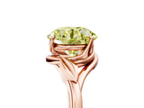 Rose gold Fancy Yellow Round Cut Diamond Solitaire Ring with Twist Band and Four-Prong Setting_34