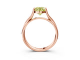 Rose gold Fancy Yellow Round Cut Diamond Solitaire Twist Band Prong Setting Ring_58