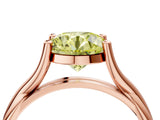 Rose gold Fancy Yellow Round Cut Diamond Solitaire Twist Band Prong Setting Ring_59