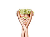 Rose gold Fancy Yellow Round Cut Diamond Solitaire Twist Band Prong Setting Ring_60