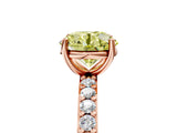 Rose gold Fancy Yellow Round  Cut Diamond Solitaire with Pave Band and Four-Prong Setting 11