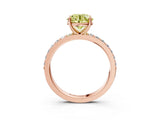 Rose gold Fancy Yellow Round  Cut Diamond Solitaire with Pave Band and Four-Prong Setting 7