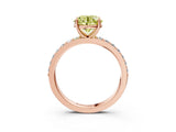 Rose gold Fancy Yellow Round  Cut Diamond Solitaire with Pave Band and Four-Prong Setting 8