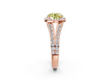 Rose gold Fancy Yellow Round Cut Diamond Split Shank Halo Ring with Four-Prong Setting_19