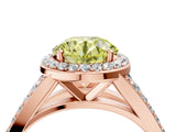 Rose gold Fancy Yellow Round Cut Diamond Split Shank Halo Ring with Four-Prong Setting_21
