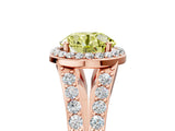 Rose gold Fancy Yellow Round Cut Diamond Split Shank Halo Ring with Four-Prong Setting_22