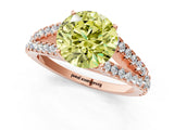 Rose gold Fancy Yellow Round Cut Diamond Split Shank Pavé Engagement Ring with Four-Prong Setting_17