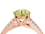 Rose gold Fancy Yellow Round Cut Diamond Split Shank Pavé Engagement Ring with Four-Prong Setting_20