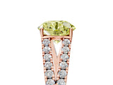 Rose gold Fancy Yellow Round Cut Diamond Split Shank Pavé Engagement Ring with Four-Prong Setting_21