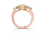 Rose gold Fancy Yellow Round Cut Diamond Three-Stone Ring with Prong Setting and Classic Band_42