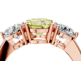 Rose gold Fancy Yellow Round Cut Diamond Three-Stone Ring with Prong Setting and Classic Band_43