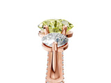 Rose gold Fancy Yellow Round Cut Diamond Three-Stone Ring with Prong Setting and Pavé Band_5
