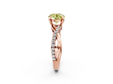 Rose gold Fancy Yellow Round  Cut Diamond Twist Band Solitaire with Prong Setting_2