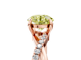 Rose gold Fancy Yellow Round  Cut Diamond Twist Band Solitaire with Prong Setting_5