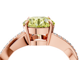 Rose gold Fancy Yellow Round  Cut Diamond Twisted Band Engagement Ring with Prong Setting_7