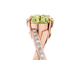 Rose gold Fancy Yellow Round  Cut Diamond Twisted Band Engagement Ring with Prong Setting_8