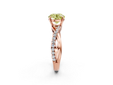 Rose gold Fancy Yellow Round  Cut Diamond Twisted Band with Pavé Setting and Four-Prong Setting_2